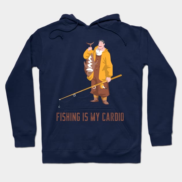 fishing is my cardio Hoodie by WOAT